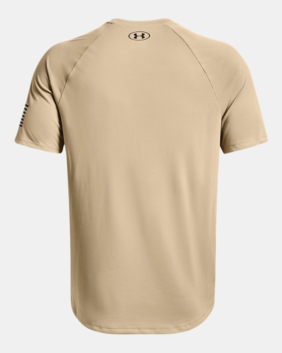 Men's UA Tech™ Freedom Short Sleeve T-Shirt, Brown, pdpMainDesktop image number 5